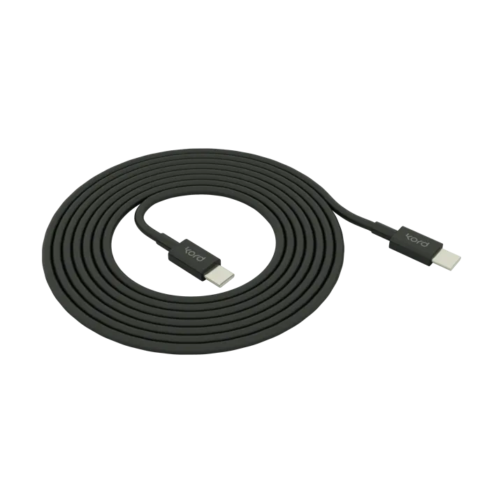 Kord USB-C to USB-C charging cable 1,8 m - Black - Kord