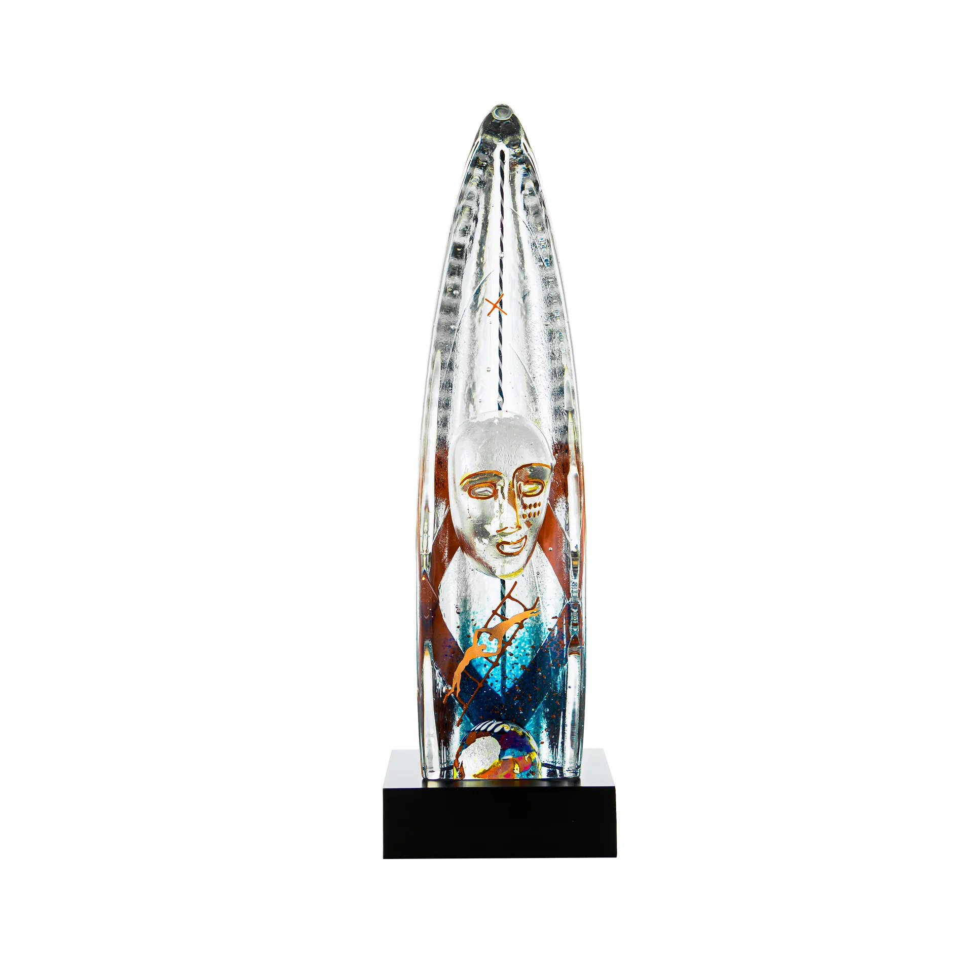 BV Vertical Journey lass sculpture, clear Kosta Boda