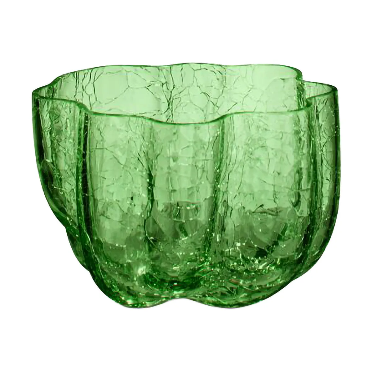 Crackle candle holder 5,8 cm, Dark green Kosta Boda