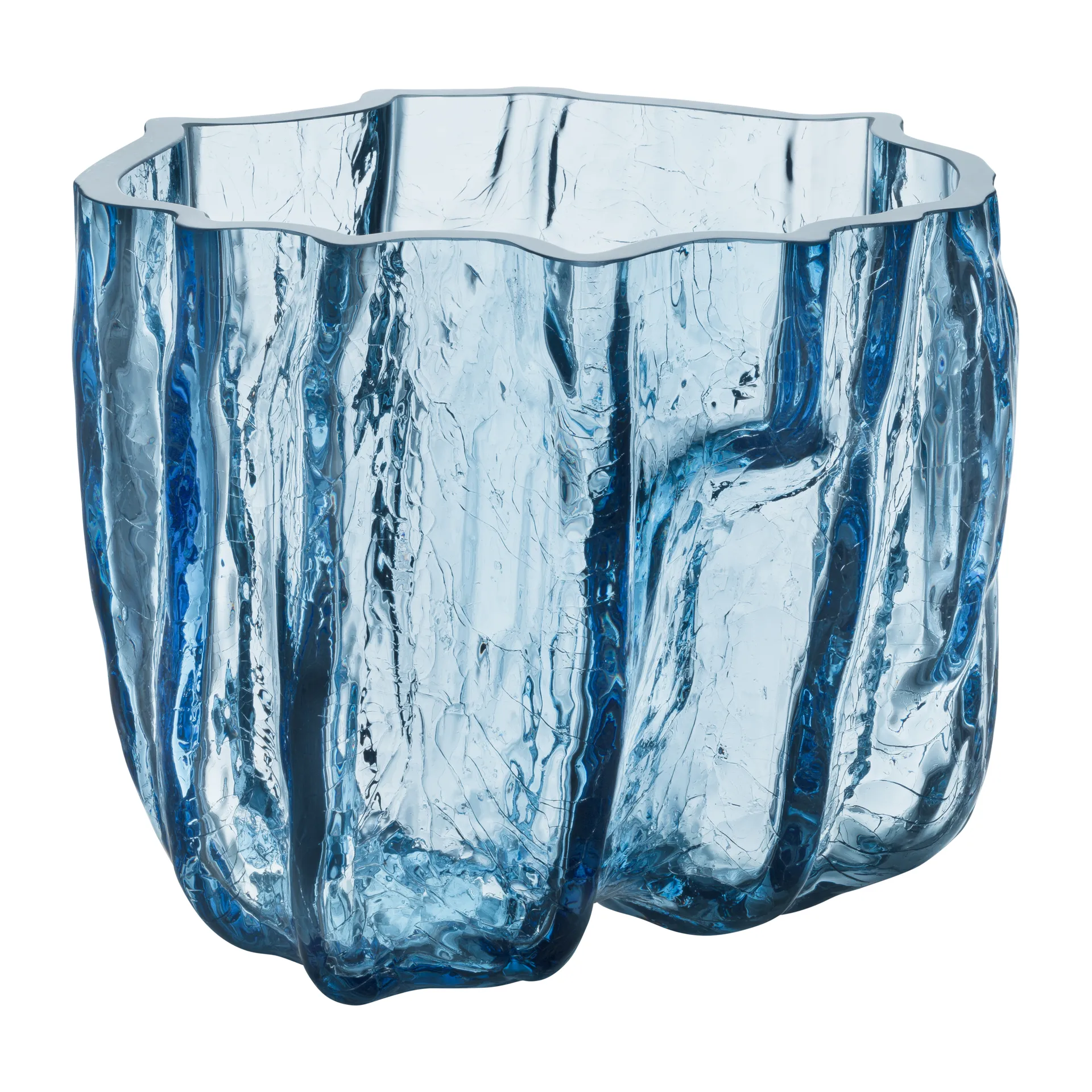 Crackle vase 17,5 cm, Circular glass Kosta Boda