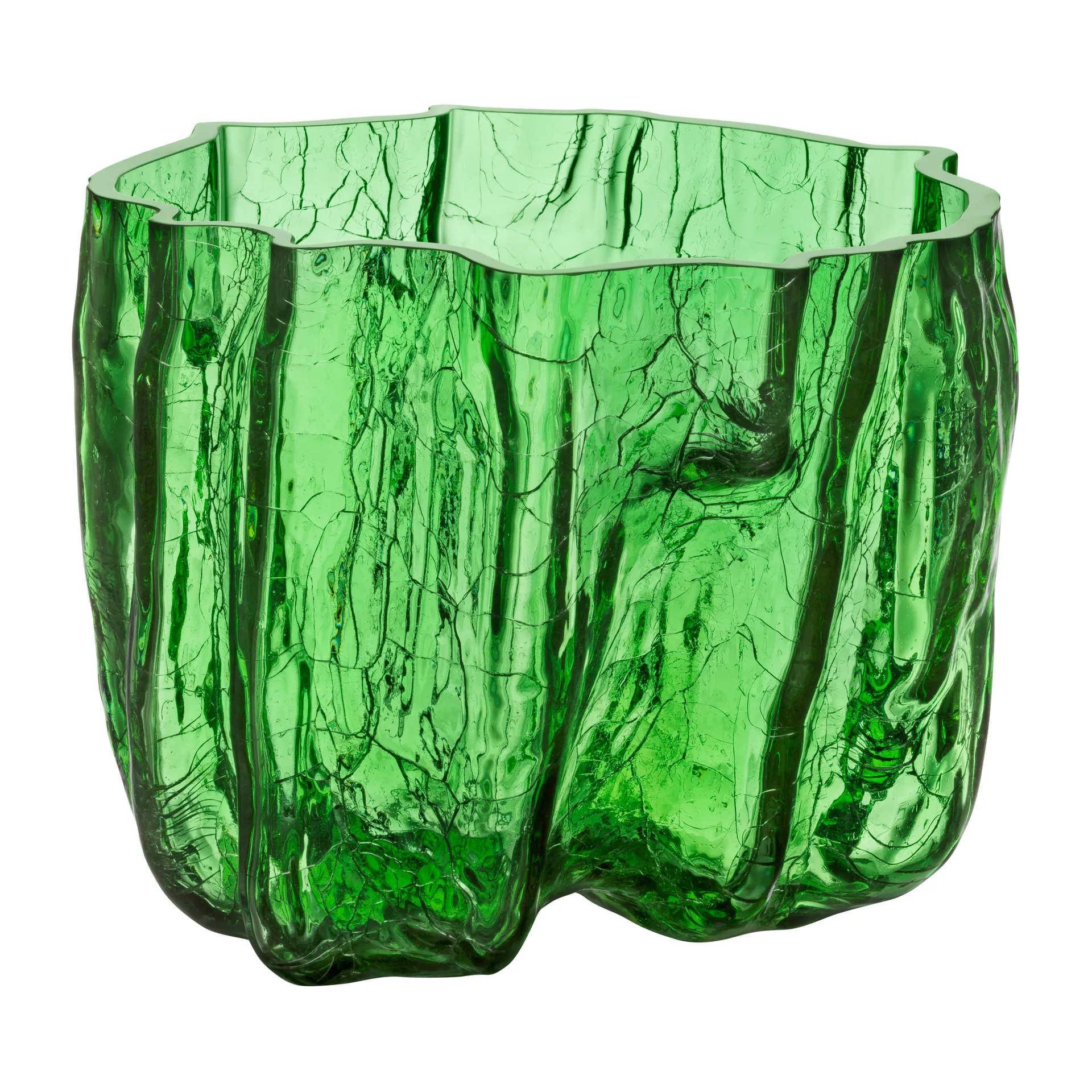 Crackle vase 17,5 cm, Green Kosta Boda