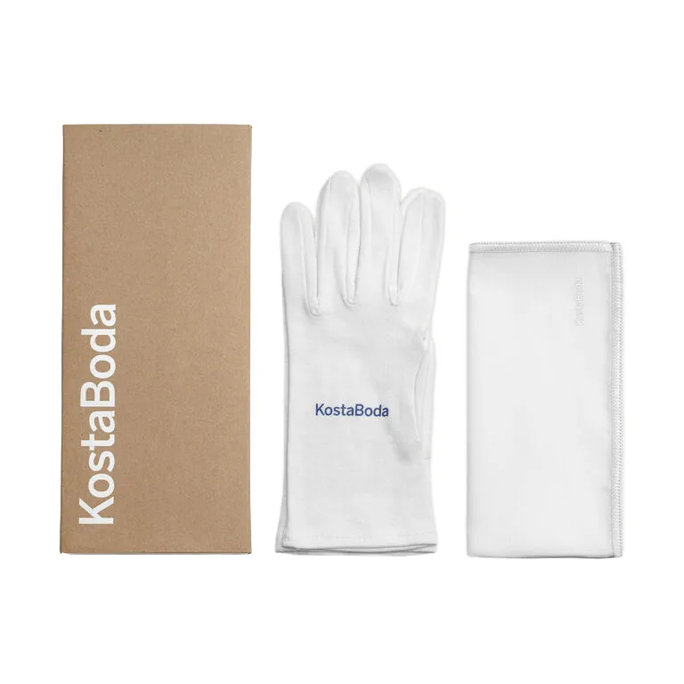 Kosta Boda glass care set box, White, large Kosta Boda