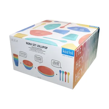 Nora Lollipop tableware set 16 pieces - Multi - Koziol