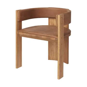 Collector chair - Warm lacquered oak–cognac leather - Kristina Dam Studio