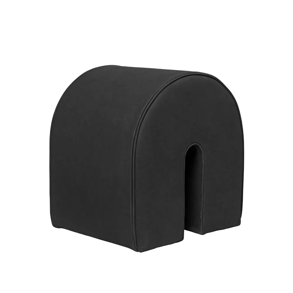 Curved pouf, Leather black Kristina Dam Studio