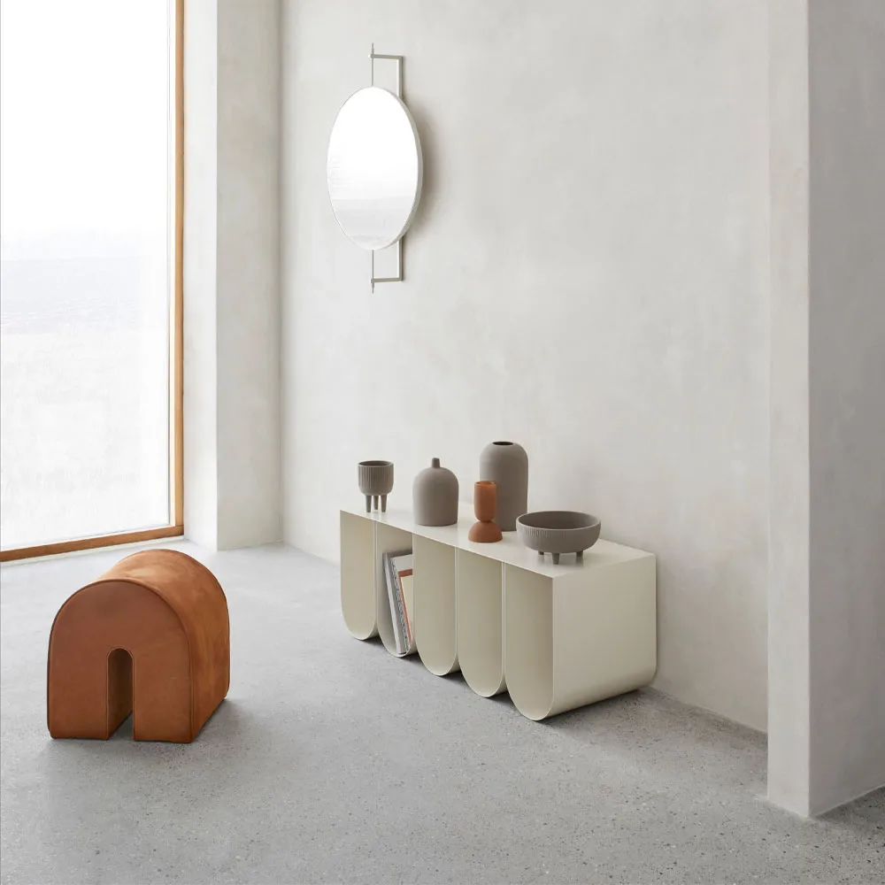 Curved pouf, Leather black Kristina Dam Studio