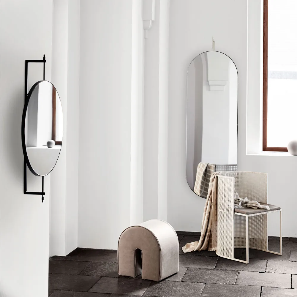 Rotating mirror, Beige Kristina Dam Studio