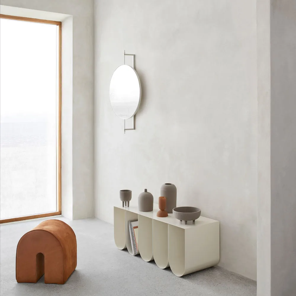 Rotating mirror, Beige Kristina Dam Studio