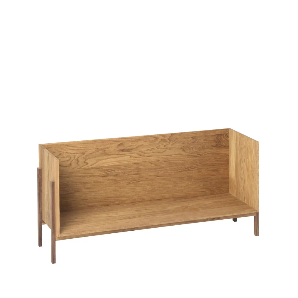 Stack shelf, Oak, single, dark oiled walnut legs Kristina Dam Studio