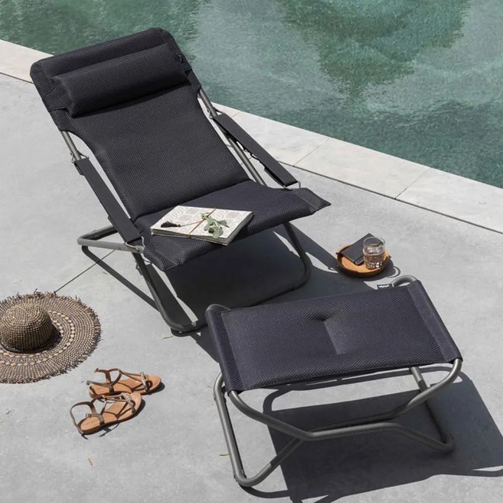 Transabed BeComfort sun lounger, Becomfort dark grey Lafuma
