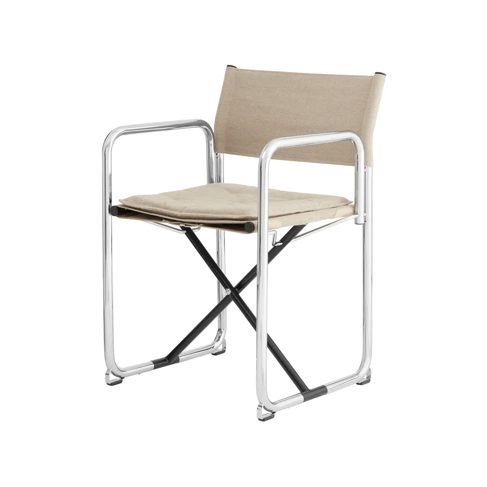 X75-2 armchair, Natural linen-chrome Lammhults