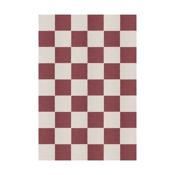 Chess wool rug - Burgundy, 140x200 cm - Layered