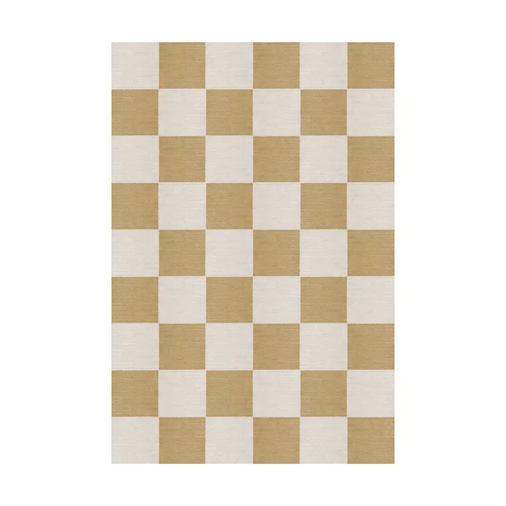 Chess wool rug - Harvest yellow, 140x200 cm - Layered