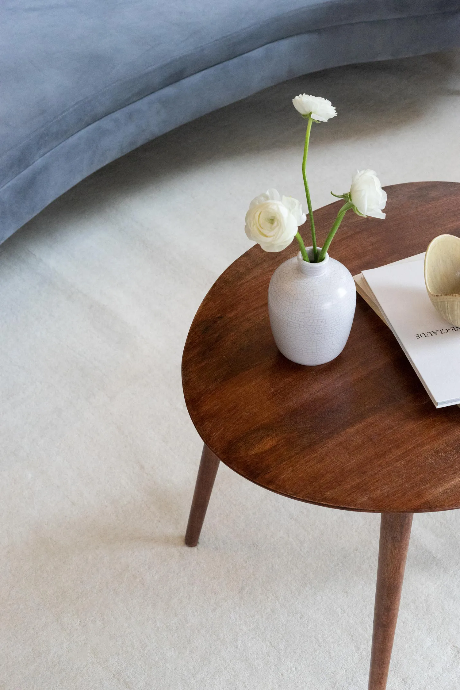 Classic solid wool carpet 180x270 cm, Bone white Layered