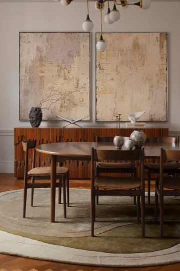 Erik Bratsberg Lozza wool rug - Olive, 210x270 cm - Layered