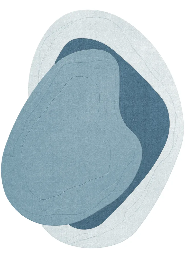 Erik Bratsberg Lozza wool rug - Teal, 210x270 cm - Layered