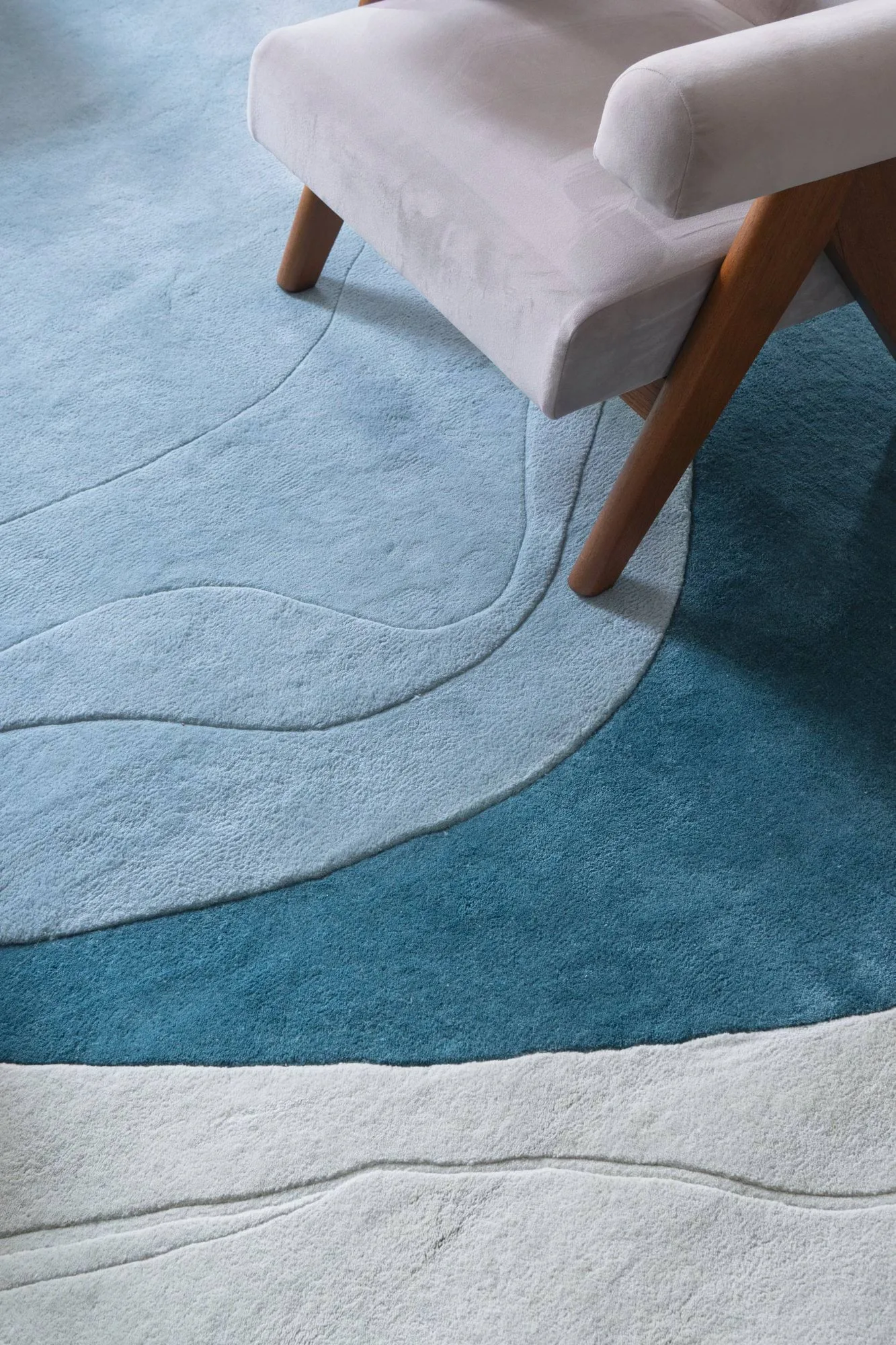 Erik Bratsberg Lozza wool rug, Teal, 270x350 cm Layered