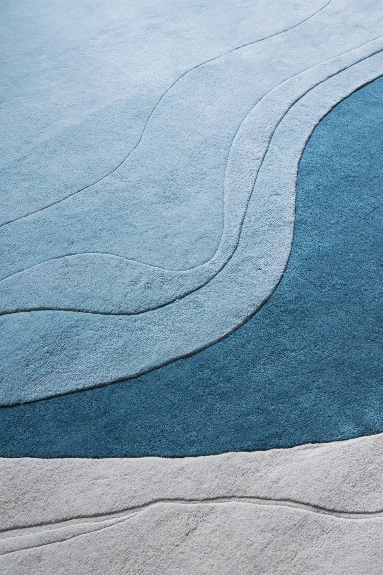 Erik Bratsberg Lozza wool rug, Teal, 300x400 cm Layered