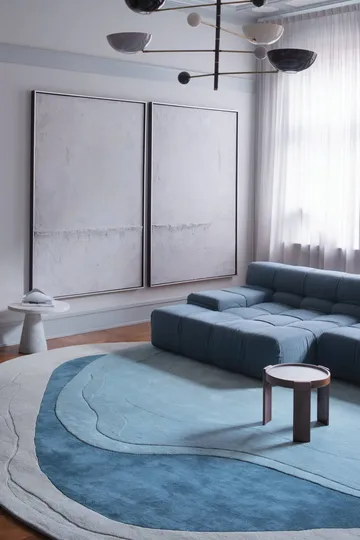 Erik Bratsberg Lozza wool rug - Teal, 300x400 cm - Layered