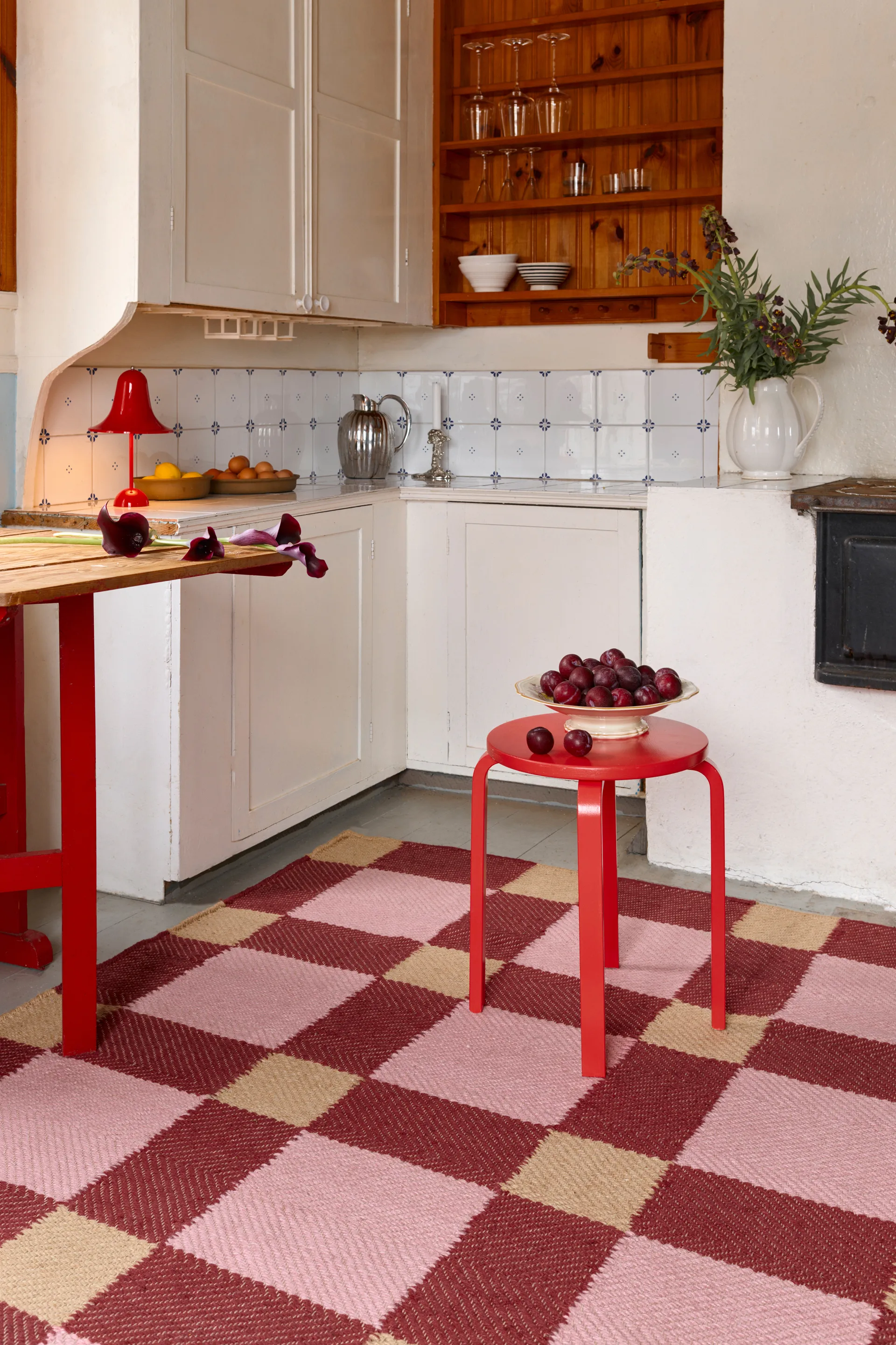 Evelina Kroon jute rug 180x270 cm, Plum punch Layered