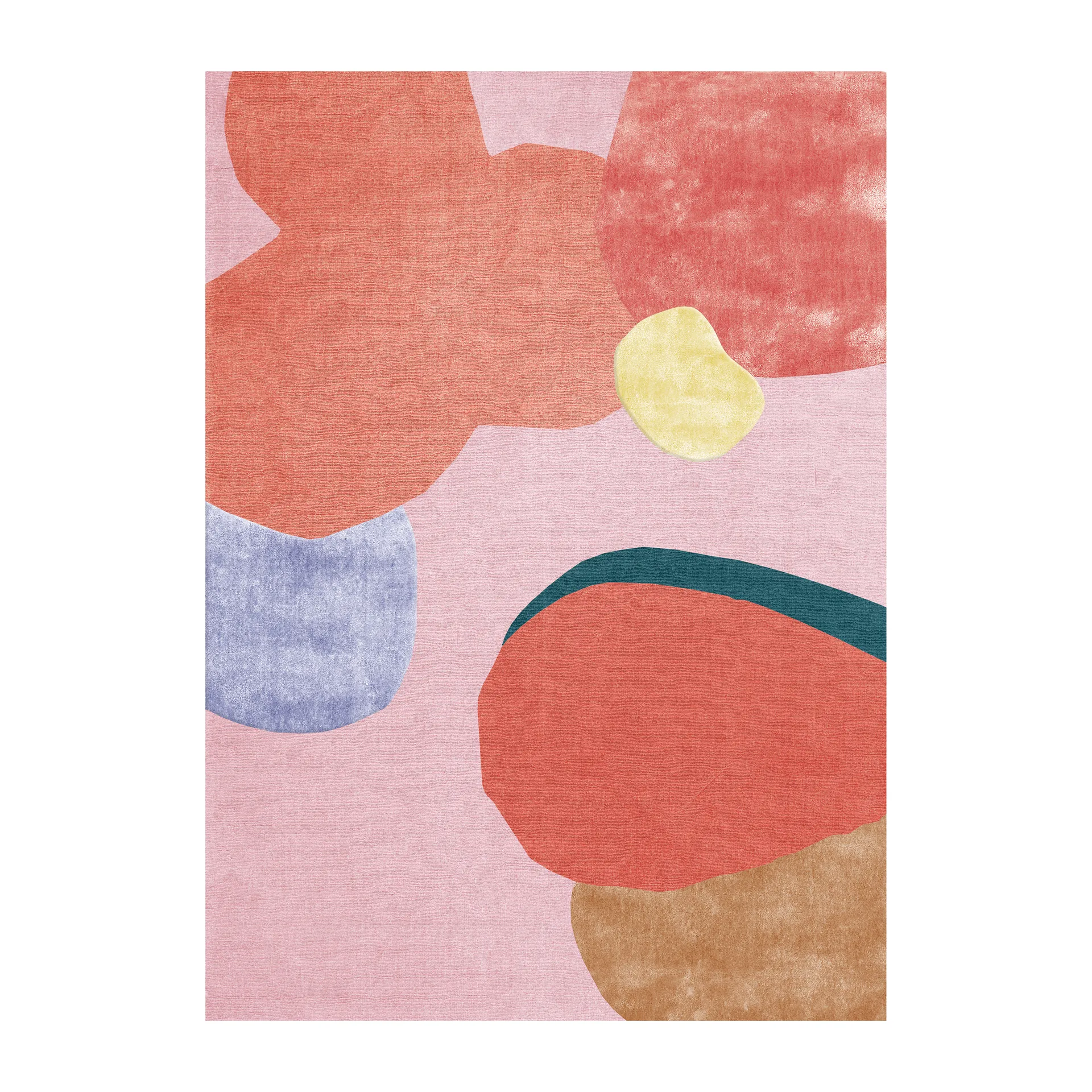 Flower Field wool carpet 180x270 cm, Pink Layered