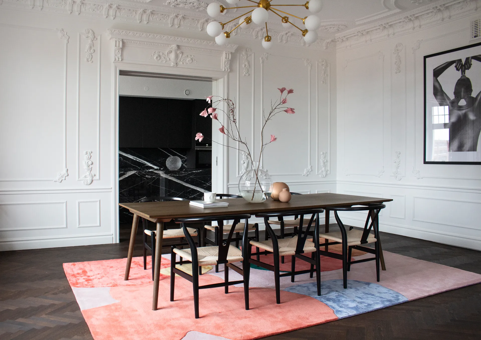 Flower Field wool carpet 180x270 cm, Pink Layered