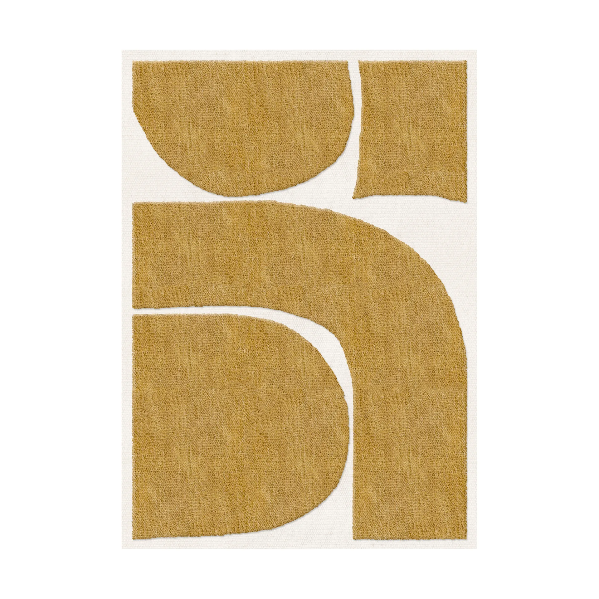 Gotland Rauk wool rug, Sunflower yellow 180x270 cm Layered