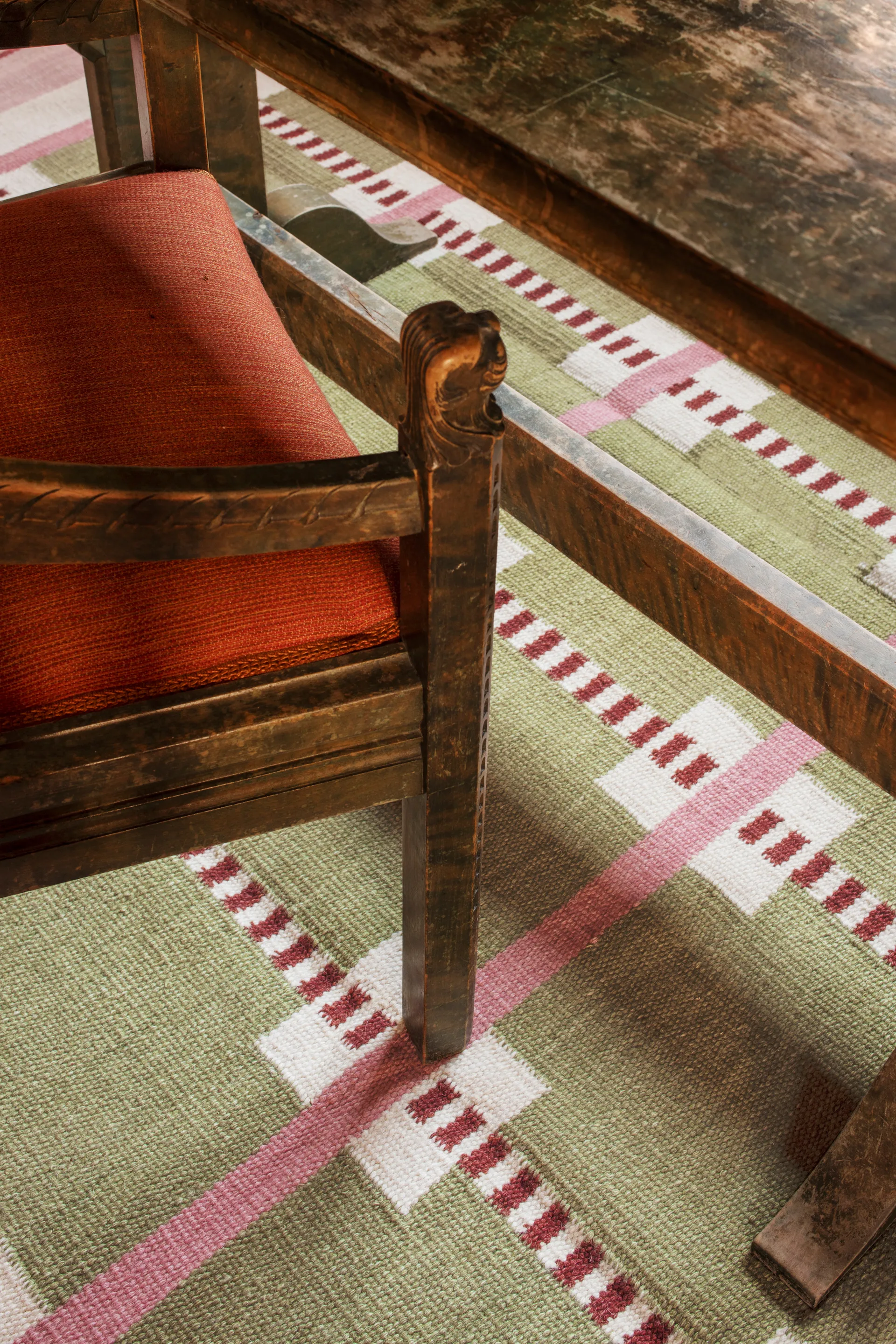Röllakan Ruth wool rug, Spring grass, 180x270 cm Layered