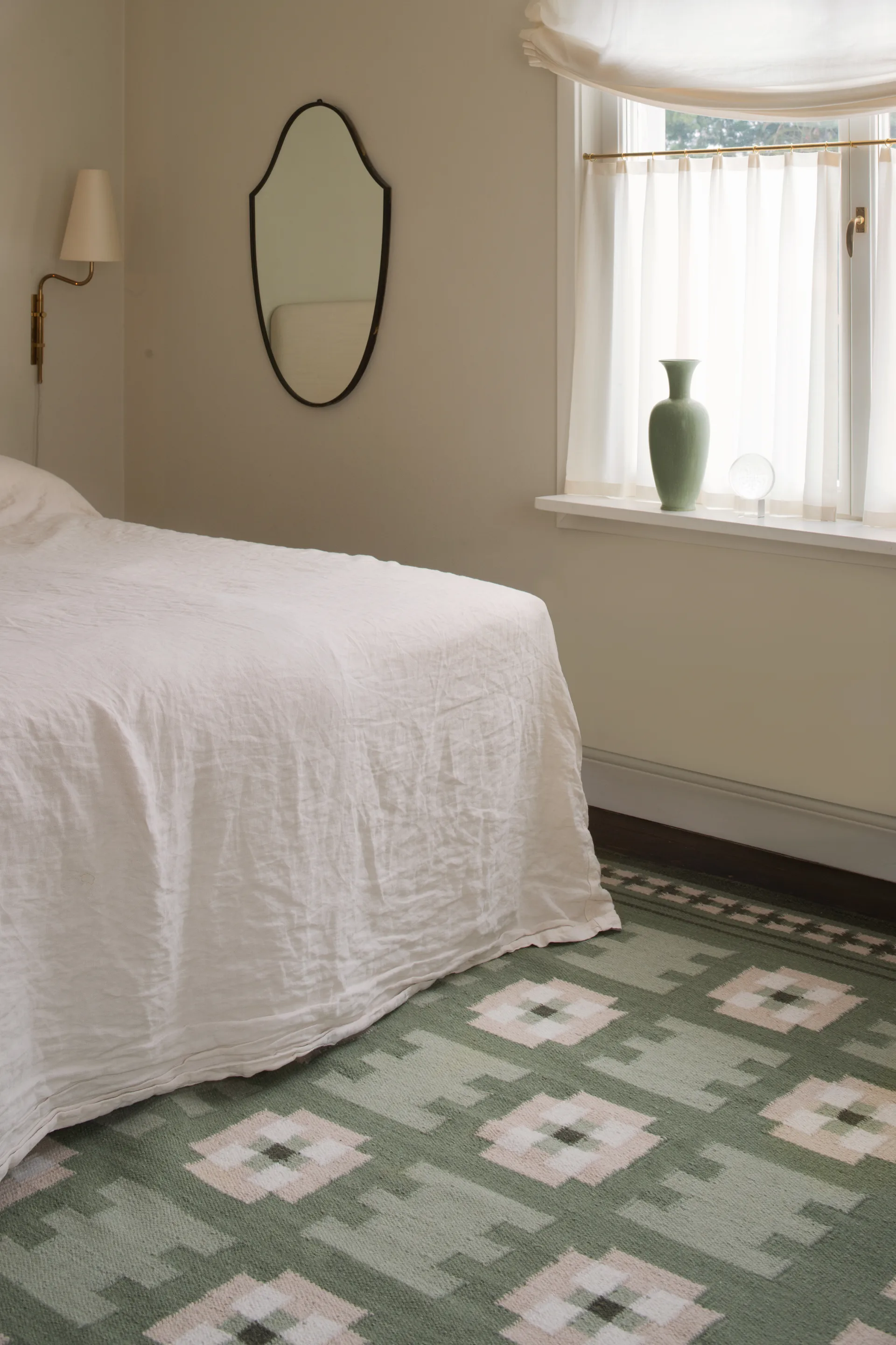 Röllakan Selma wool rug, Sage, 140x200 cm Layered
