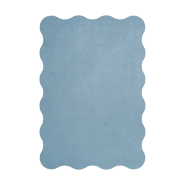Scallop wool carpet 180x270 cm - Soft blue - Layered
