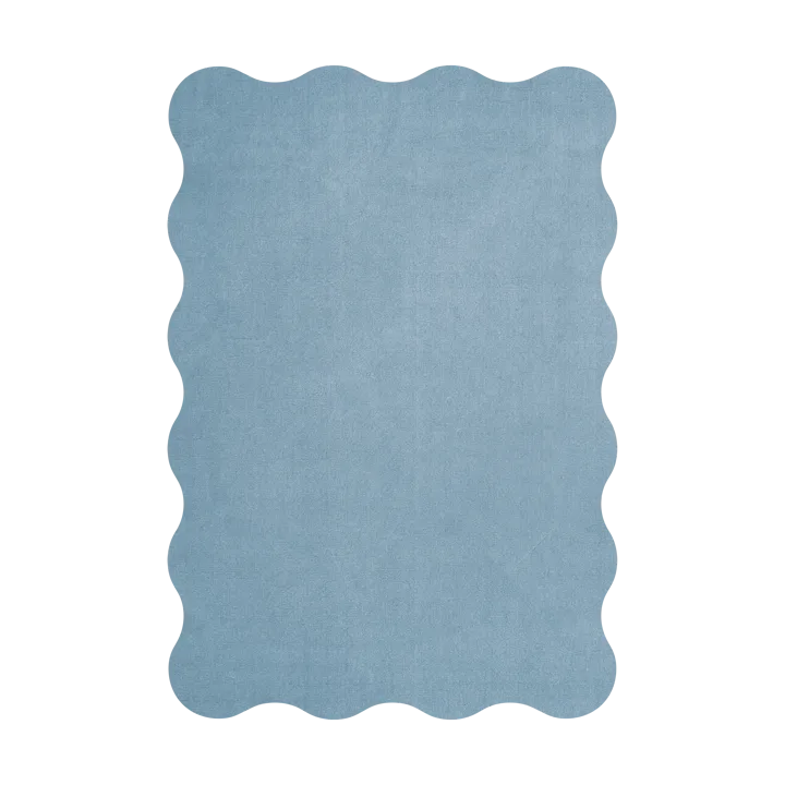 Scallop wool carpet 200x300 cm - Soft blue - Layered