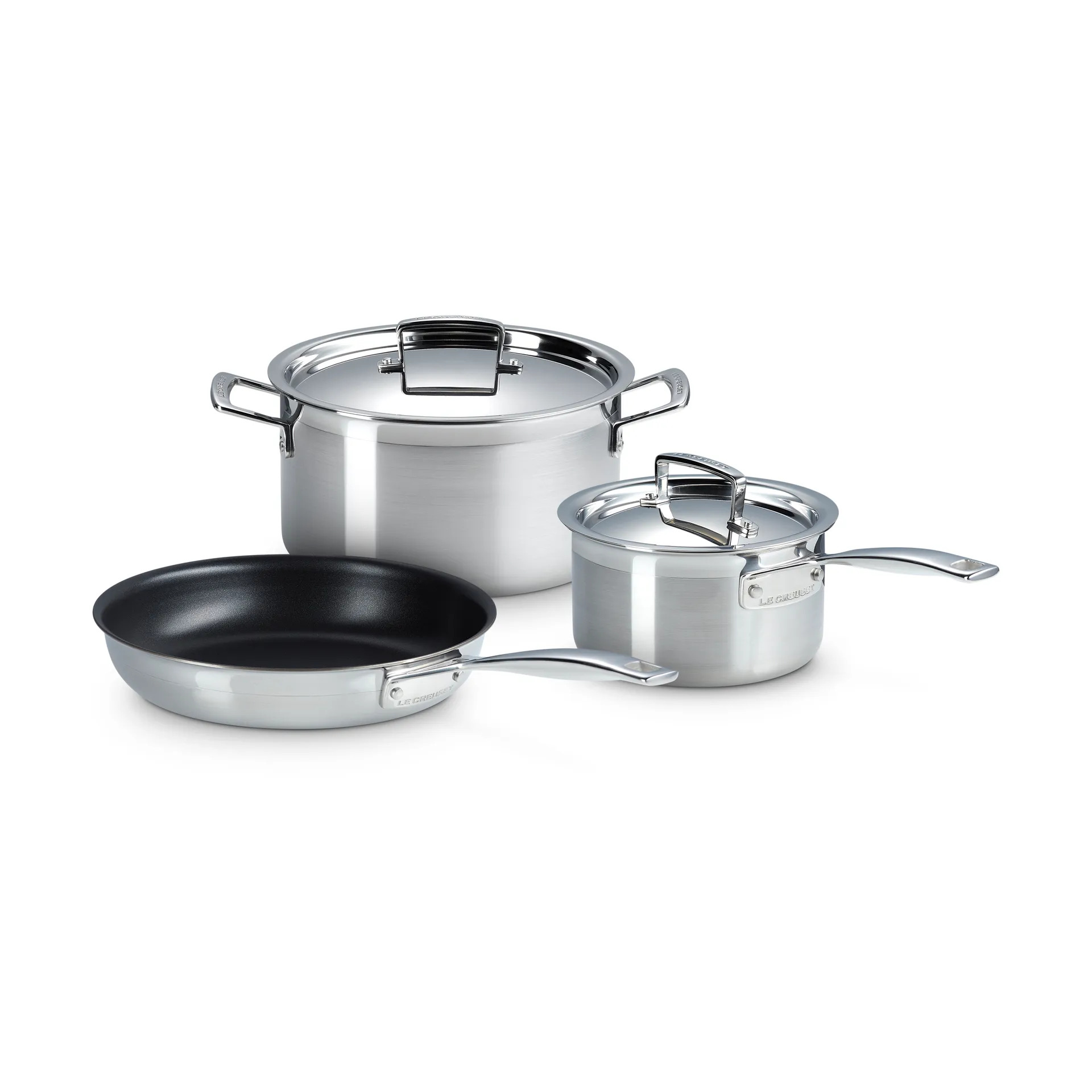 Le Creuset pot and frying pan set, Stainless steel, 3 pieces Le Creuset