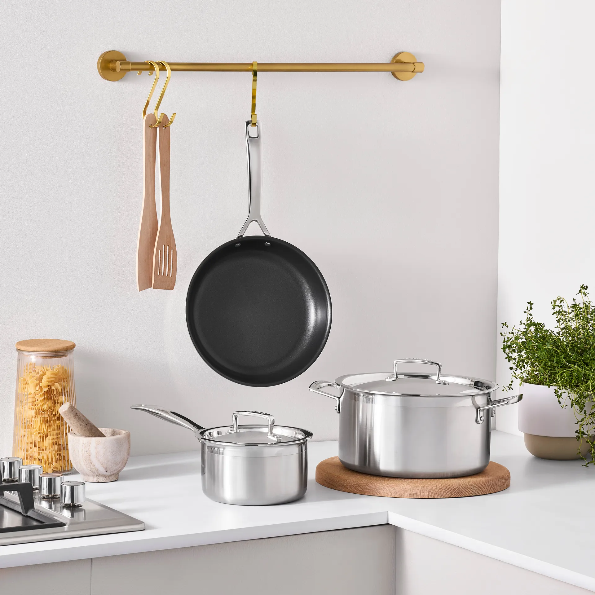 Le Creuset pot and frying pan set, Stainless steel, 3 pieces Le Creuset