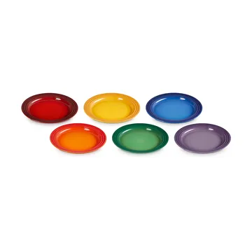 Signature stoneware breakfast plate 6-piece set - Rainbow - Le Creuset