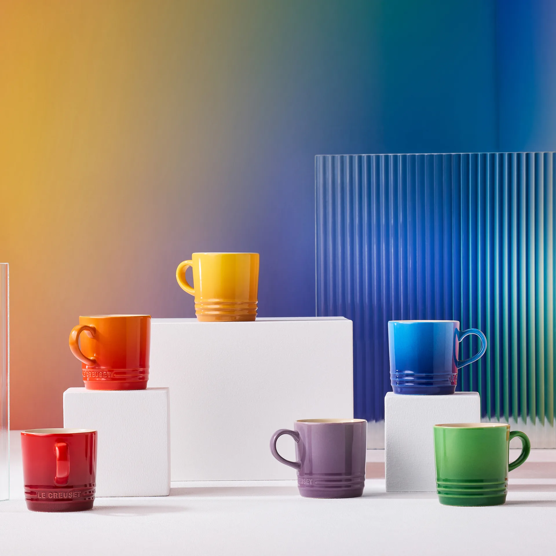 Signature stoneware espresso mug 6-piece, Rainbow Le Creuset