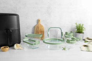 Lékué Air fryer round glass dish - Transparent - Lékué