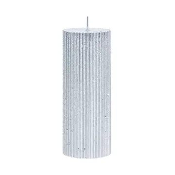 Lissa candle Ø6x15 cm - Silver - Lene Bjerre