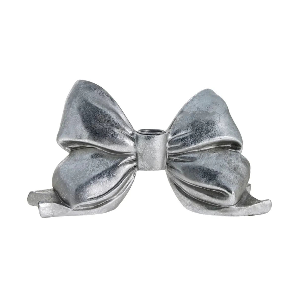Serafina bow candlestick 12.7 cm, Antique silver Lene Bjerre