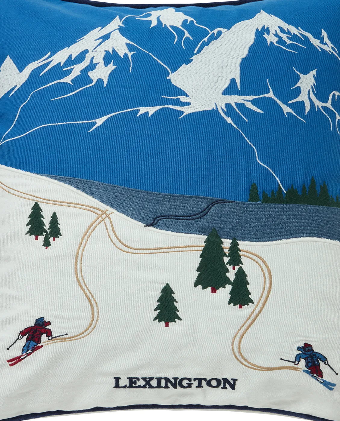 Down hill eco. cotton twill cushion cover 50x50 cm, Blue-White Lexington