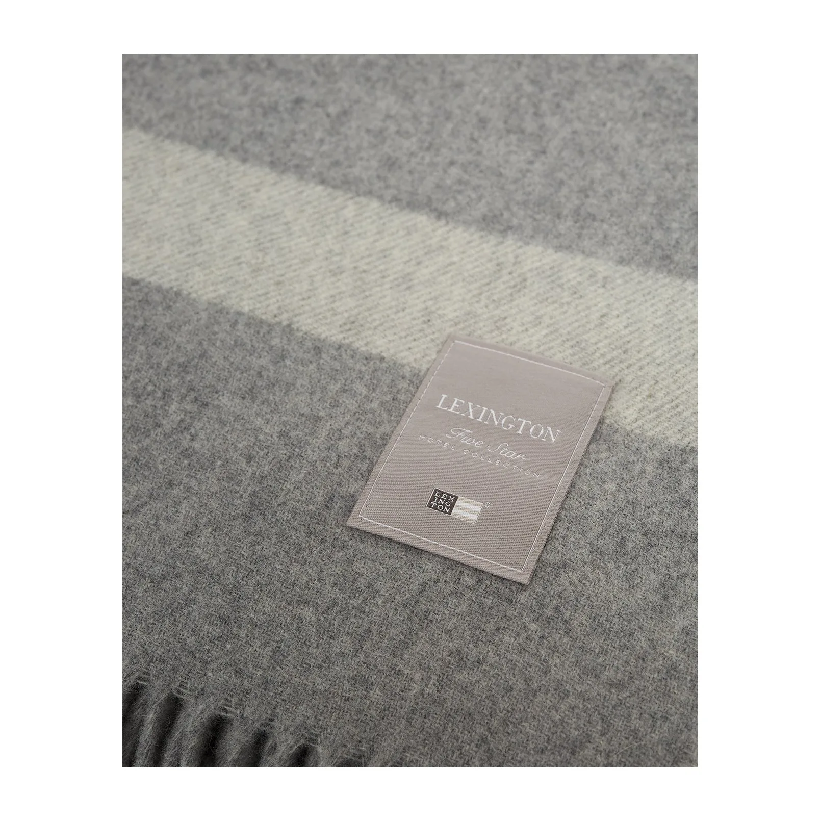 Hotel Wool wool throw 130x170 cm, grey-white Lexington
