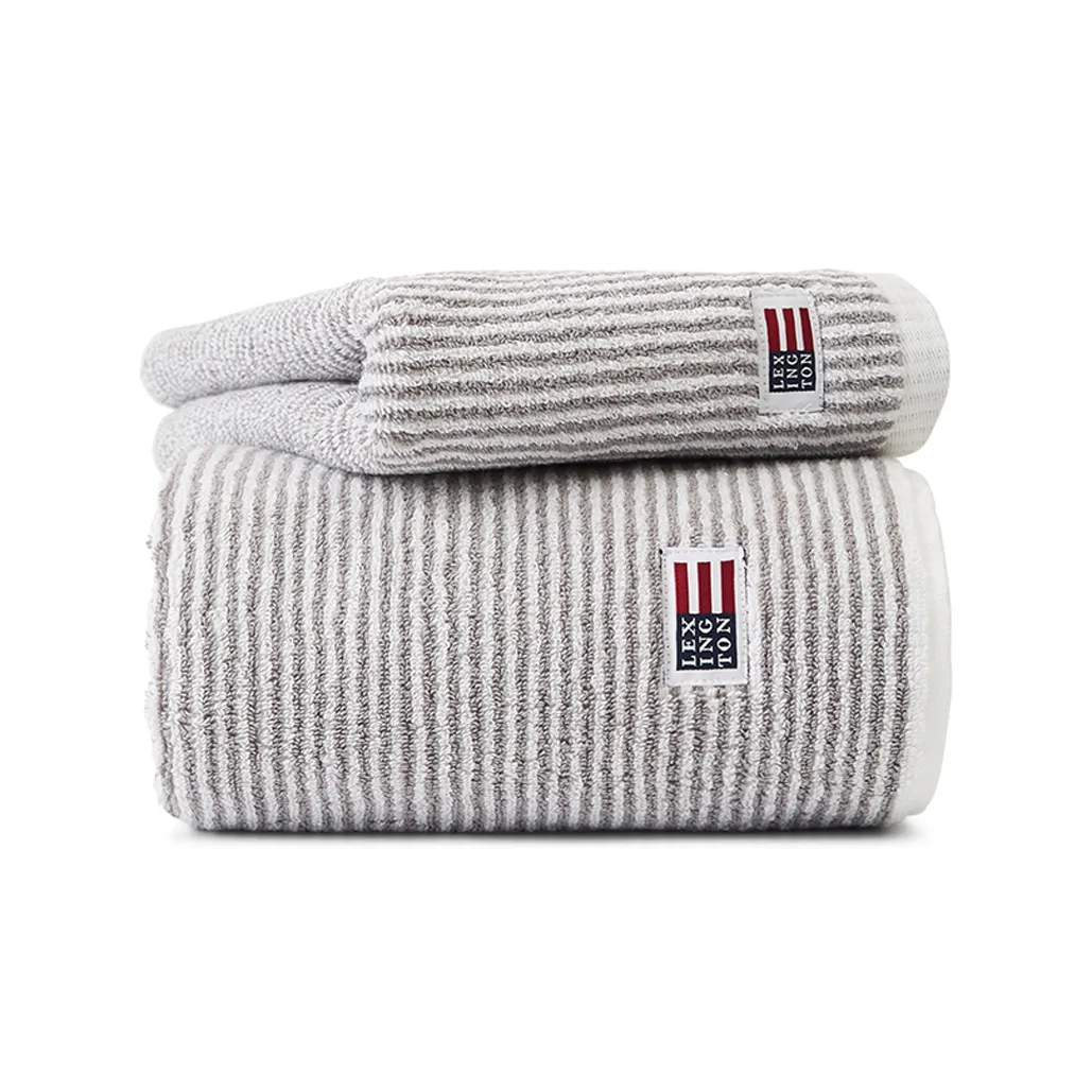 Icons Original Striped towel 30x50 cm, white-grey Lexington