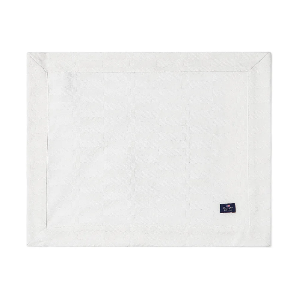 White jacquard cotton placemat 40x50 cm, White Lexington
