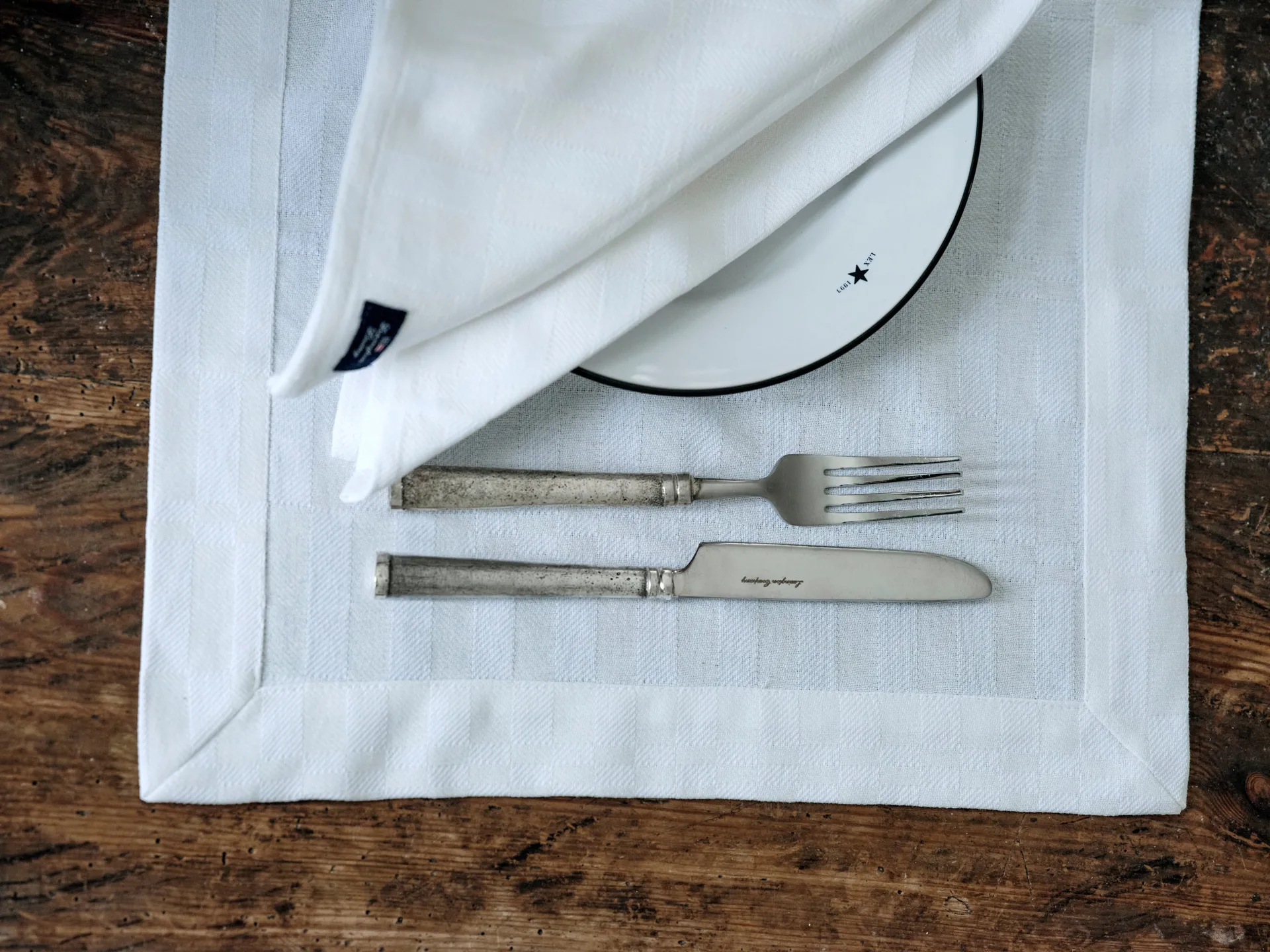White jacquard cotton placemat 40x50 cm, White Lexington