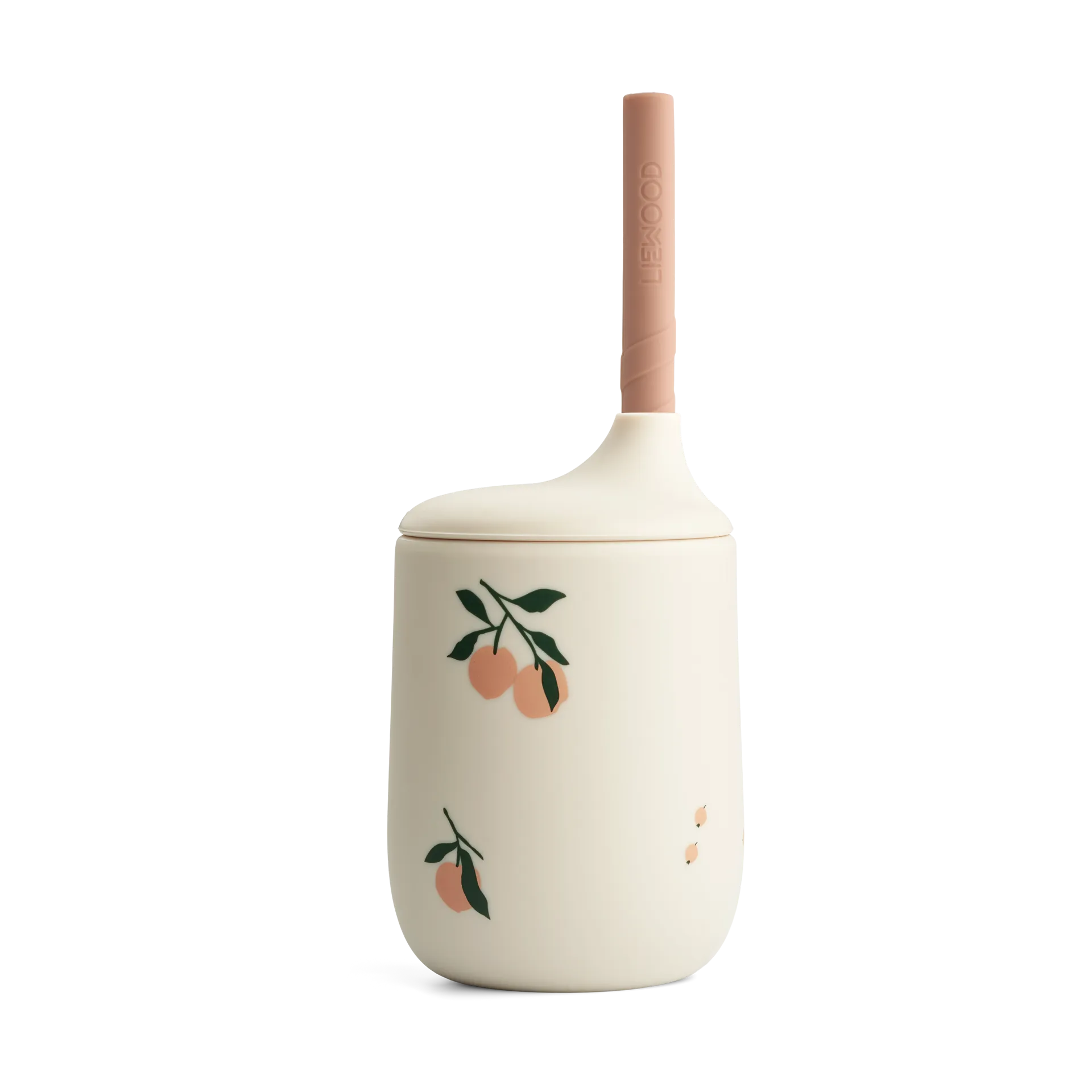 Ellis printed sippy cup with straw 23 cl, Peach-Sea shell mix Liewood