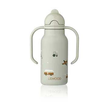 Kimmie water bottle 25 cl - Vehicles-Dove blue - Liewood