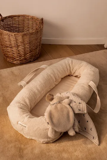 Lewis muslin blanket 2-pack 65x65 cm - Mini whale-Sandy - Liewood