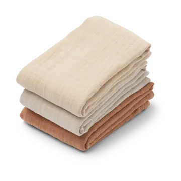 Lewis muslin blanket 3 pieces 65x65 cm - Tuscany rose mix - Liewood