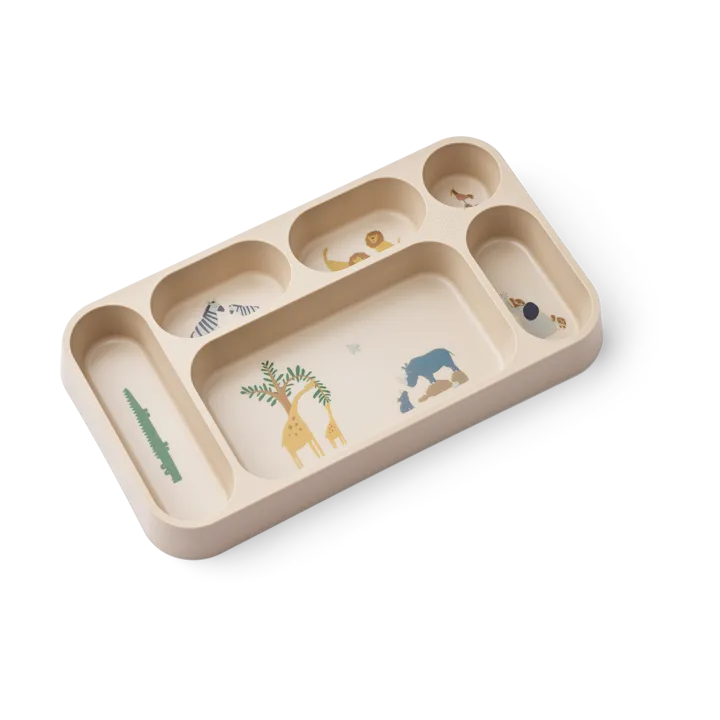 Mosu plate with 6 compartments 17x30 cm - All together-Sandy - Liewood