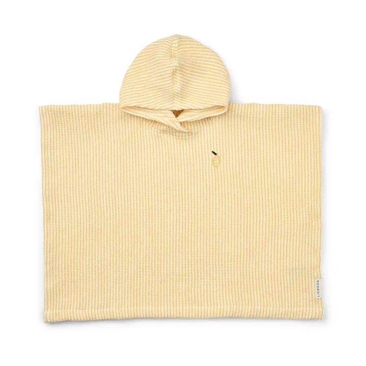Paco bath poncho lemon yellow creme de la creme stripe - 5–6 years - Liewood