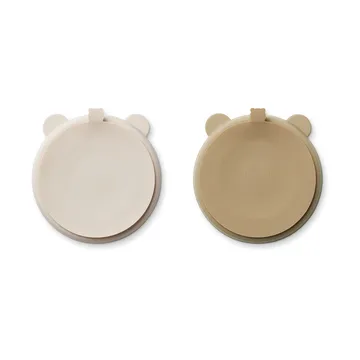Stacy divided children's plate 2-pack - Sandy-Oat - Liewood